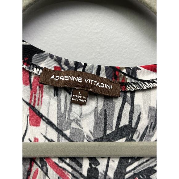 Adrienne Vittadini Large‎ Black/Red Wrap Long sleeve Stretch Shirt Large - Picture 3 of 7